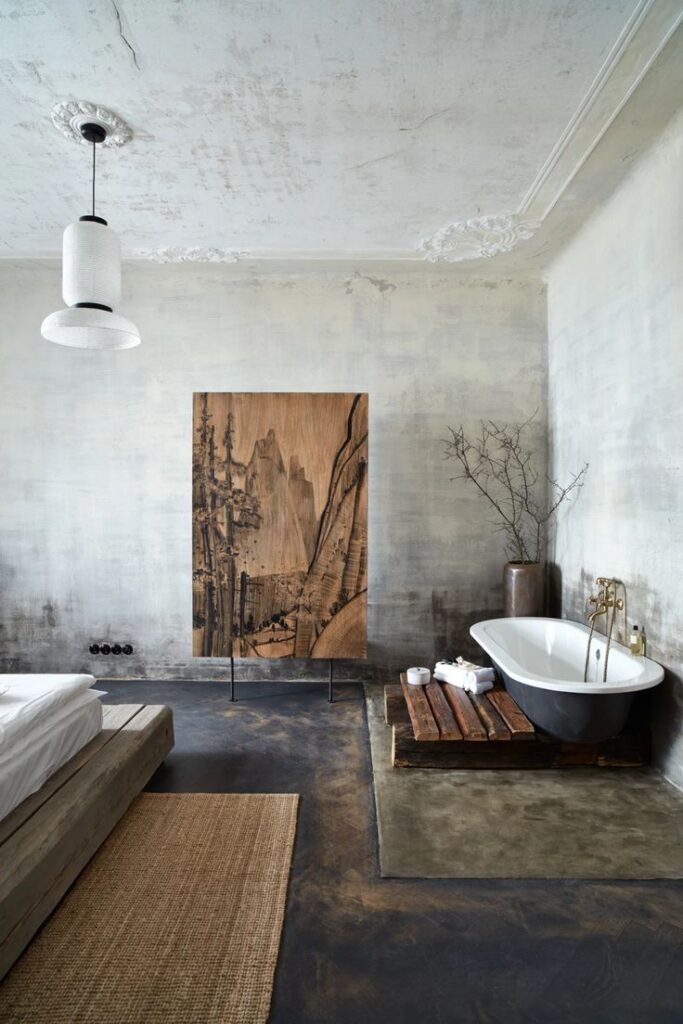 pièce décorée selon la philosophie du Wabi Sabi