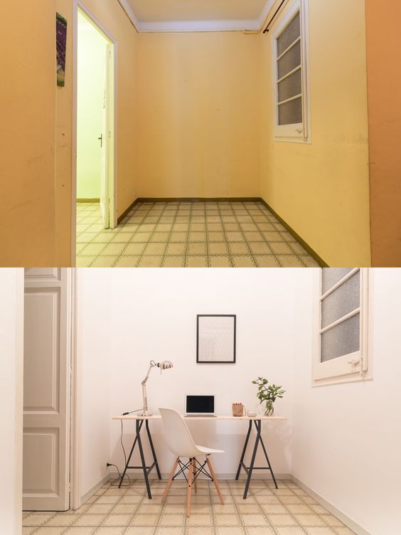 Avant / Après d'un espace bureau