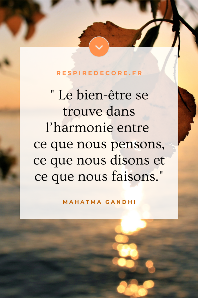 Citation de Gandhi sur le thème du bien-être